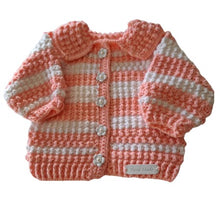 Load image into Gallery viewer, 6 to 9 months ~ Baby Girl Orange/White Handmade Crochet Set (#10)