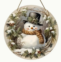Load image into Gallery viewer, Christmas Signs Round Wooden 20cm