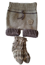 Load image into Gallery viewer, 9 to 12 months ~ Baby Boy Brown Stripped Handmade Crochet Set (#11)