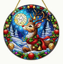 Load image into Gallery viewer, Christmas Stained-Glass Look Suncatchers Round 15cm