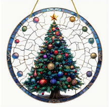 Load image into Gallery viewer, Christmas Stained-Glass Look Suncatchers Round 20cm