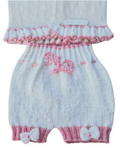 Load image into Gallery viewer, 0 to 3 months ~ Baby Girl White and Pink Handmade Knitted Set (#13)