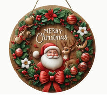 Load image into Gallery viewer, Christmas Signs Round Wooden 20cm