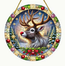Load image into Gallery viewer, Christmas Stained-Glass Look Suncatchers Round 15cm
