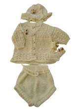 Load image into Gallery viewer, 0 to 3 months ~ Baby Girl Yellow Handmade Knitted Set (#14)