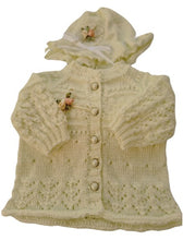 Load image into Gallery viewer, 0 to 3 months ~ Baby Girl Yellow Handmade Knitted Set (#14)