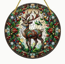 Load image into Gallery viewer, Christmas Stained-Glass Look Suncatchers Round 15cm