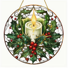 Load image into Gallery viewer, Christmas Stained-Glass Look Suncatchers Round 20cm