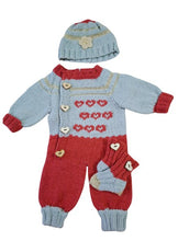 Load image into Gallery viewer, 0 to 3 months ~ Baby Boy Grey/Cooper Handmade Knitted Set (#15)