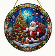 Load image into Gallery viewer, Christmas Stained-Glass Look Suncatchers Round 15cm
