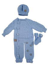 Load image into Gallery viewer, 0 to 3 months ~ Baby Boy Blue Handmade Knitted (#16)