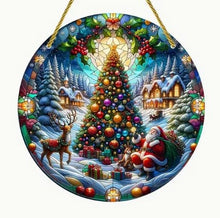 Load image into Gallery viewer, Christmas Stained-Glass Look Suncatchers Round 15cm