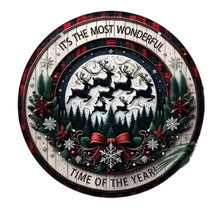 Load image into Gallery viewer, Christmas Signs Round Wooden 20cm