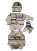 Load image into Gallery viewer, 0 to 3 months ~ Baby Boy Brown Handmade Knitted Set (#18)