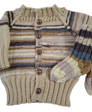 Load image into Gallery viewer, 0 to 3 months ~ Baby Boy Brown Handmade Knitted Set (#18)