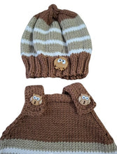 Load image into Gallery viewer, 0 to 3 months ~ Baby Boy Handmade Knitted Overall and Socks Set (#19)