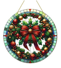 Load image into Gallery viewer, Christmas Stained-Glass Look Suncatchers Round 20cm