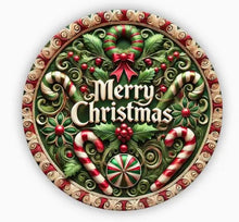 Load image into Gallery viewer, Christmas Signs Round Metal 20cm