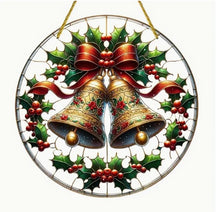 Load image into Gallery viewer, Christmas Stained-Glass Look Suncatchers Round 20cm