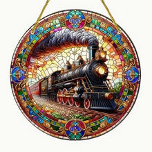 Load image into Gallery viewer, Christmas Stained-Glass Look Suncatchers Round 15cm