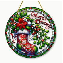Load image into Gallery viewer, Christmas Stained-Glass Look Suncatchers Round 20cm