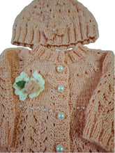 Load image into Gallery viewer, 0 to 3 months ~ Baby Girl Pink Handmade Knitted Set (#22)