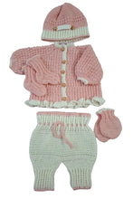 Load image into Gallery viewer, 0 to 3 months ~ Baby Girl Pink and White Handmade Crochet Set (#23)