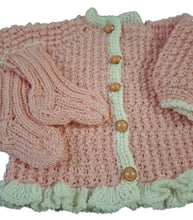 Load image into Gallery viewer, 0 to 3 months ~ Baby Girl Pink and White Handmade Crochet Set (#23)