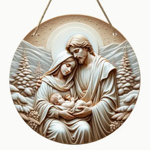 Load image into Gallery viewer, Christmas Signs Round Wooden 20cm