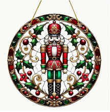 Load image into Gallery viewer, Christmas Stained-Glass Look Suncatchers Round 20cm
