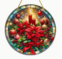 Load image into Gallery viewer, Christmas Stained-Glass Look Suncatchers Round 20cm
