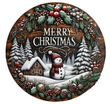 Load image into Gallery viewer, Christmas Signs Round Wooden 20cm