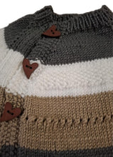 Load image into Gallery viewer, 3 months up ~ Baby Boy Striped Handmade Knitted Romper Set (#27)