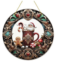 Load image into Gallery viewer, Christmas Stained-Glass Look Suncatchers Round 20cm