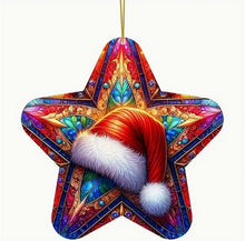Load image into Gallery viewer, Christmas Stained-Glass Look Suncatchers Star or Heart Shaped 20cm