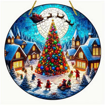 Load image into Gallery viewer, Christmas Stained-Glass Look Suncatchers Round 20cm