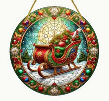 Load image into Gallery viewer, Christmas Stained-Glass Look Suncatchers Round 15cm