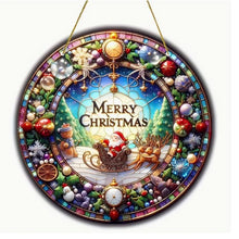 Load image into Gallery viewer, Christmas Stained-Glass Look Suncatchers Round 20cm