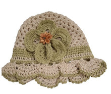 Load image into Gallery viewer, 12 months ~ Baby Girl Cream and Green Handmade Crochet Dress Set (#31)