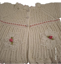 Load image into Gallery viewer, 12 month ups ~ Baby Girl Milky White Handmade Knitted Set (#32)