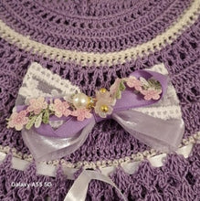 Load image into Gallery viewer, 1 to 2 years ~ Girl Purple Handmade Crochet Dress (#33)