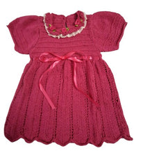 Load image into Gallery viewer, 1 to 2 years ~ Girl Red Handmade Knitted Dress (#34)