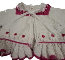 Load image into Gallery viewer, 1 year ~ Girl White Handmade Knitted Bolero Set (#36)