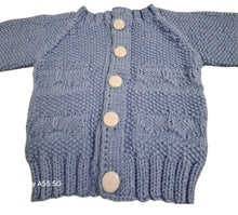Load image into Gallery viewer, 6 months up ~ Baby Boy Light Blue with white Handmade Knitted Set (#39)