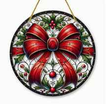 Load image into Gallery viewer, Christmas Stained-Glass Look Suncatchers Round 20cm