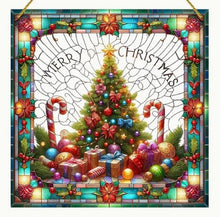 Load image into Gallery viewer, Christmas Stained-Glass Look Suncatchers Square 20cm