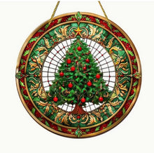 Load image into Gallery viewer, Christmas Stained-Glass Look Suncatchers Round 15cm