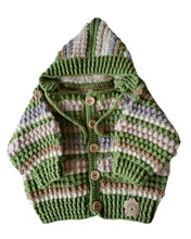 Load image into Gallery viewer, 2 year old ~ Boy's Green Handmade Crochet Hoodie (#4)