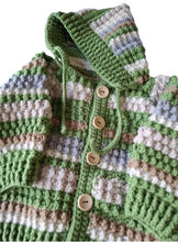 Load image into Gallery viewer, 2 year old ~ Boy's Green Handmade Crochet Hoodie (#4)