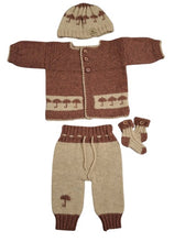 Load image into Gallery viewer, 6 months ~ Baby Boy Beige/Reddish Brown Handmade Knitted Set (#41)